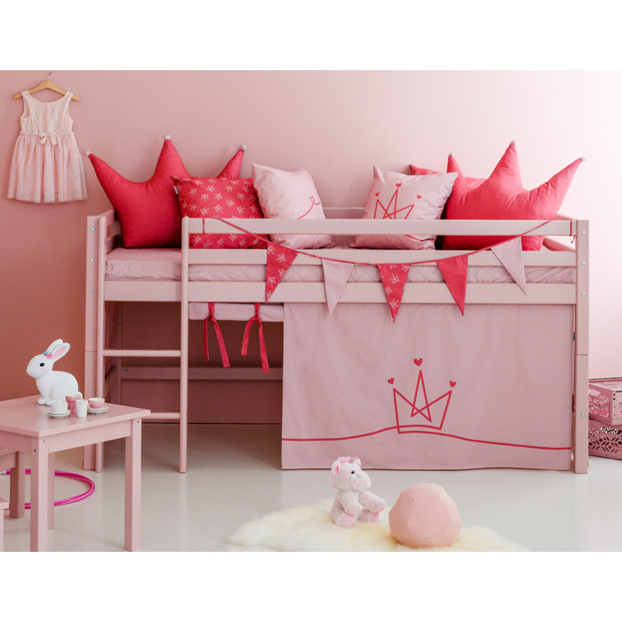 Hoppekids Basic European Single (90 x 200cm) Mid Sleeper Bed with Princess Curtain Wayfair.co.uk